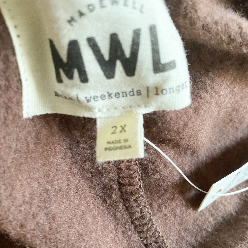 NWT MAdewell MWL Ribbed Seamed Sweatpants Brown 2X - Picture 5 of 5